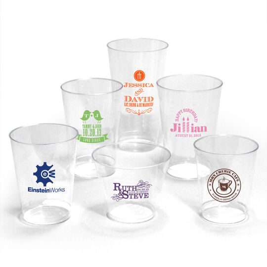 Custom Clear Plastic Cups with Your 1-Color Artwork